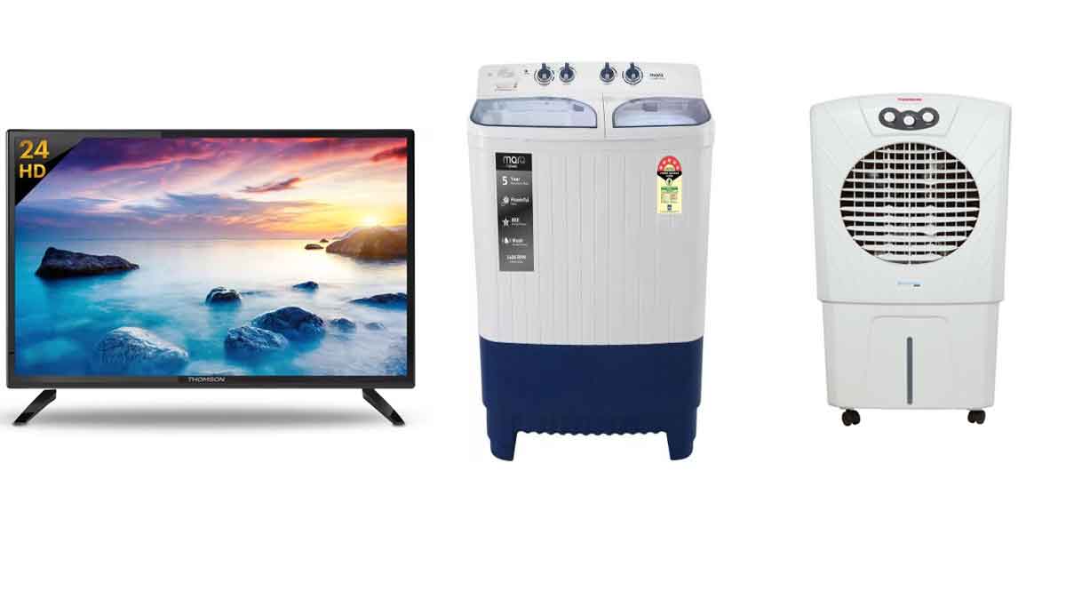 Smart led tv, Washing machine, air cooler