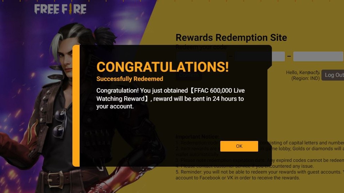 Free Fire MAX Redeem Codes of Today